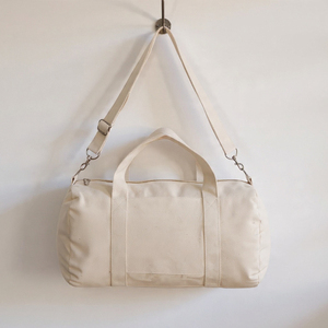 Sac de sport en toile couleur beige avec fermeture éclair, tissu durable, style décontracté pour l'exercice et le fitness - Product Image 4