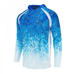 Chemise de pêche à manches longues pour homme, 100% polyester, imperméable, impression par sublimation couleur personnalisée, UPF 50, anti-UV, sport de plein air - Product Image 4