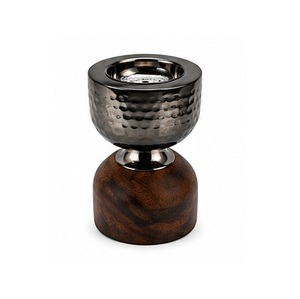 Concept Home Brass Incense <b>Burner</b> with Wood Base Eco-Friendly Arabic Regional Feature Aromatic Diffuser <b>for</b> All-Season Use - Product Image 3