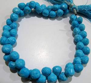 Perles de magnésite turquoise bleue naturelle, forme d'oignon, briolette, 7 à 9 mm, brin de 8,5 pouces de long - Product Image 5