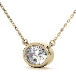 Pendentif en diamant de laboratoire 1,5 carat, solitaire, taille ovale, haute qualité, or véritable 18 carats, pendentifs en diamant personnalisés pour femmes et filles, à porter lors de fêtes - Product Image 3