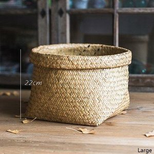 New Arrival Eco-Friendly Rustic Seagrass Decorative Basket Handmade Multifunction Storage Organizer for Laundry Storage - Product Image 6
