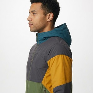 Men Multicolor Color Block Hooded Windbreaker <b>Jacket</b> Lightweight <b>Zip</b> <b>Up</b> Windproof Outdoor Hiking Casual Streetwear <b>Jacket</b> - Product Image 4