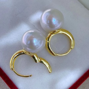 Light Luxury S925 Pure Silver 10-11mm Round Natural Pearl Dangle Earrings with Flawless <b>Matching</b> Gift <b>Box</b> New Design - Product Image 2