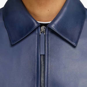 Nouvelle veste en cuir d'hiver pour homme, écologique, coupe-vent, logo personnalisé sur le devant, fermeture éclair, imperméable, respirante - Product Image 5