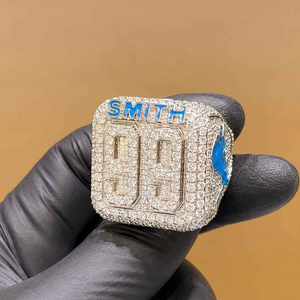 Bague de championnat personnalisée en moissanite, style hip-hop, sertie de pierres, bague statement, bijoux de luxe pour homme, bague tendance - Product Image 5