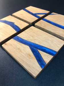 Wood and resin <b>table</b> <b>coasters</b> customized beautiful design - Product Image 5
