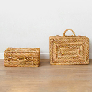 Wicker <b>Suitcase</b> Handmade Woven Rattan Briefcase Customizable Size Briefcases for Girls Women Made in Vietnam - Product Image 2