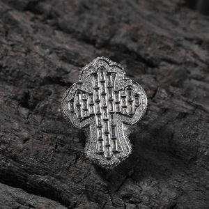 <b>Mens</b> Moissanite Diamond 925 Silver <b>Cross</b> <b>Pendant</b> Iced Out Christian <b>Cross</b> Jewelry Hip Hop Statement Lightweight Gift Style - Product Image 2