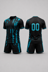 Créez votre propre ensemble d'uniformes de football pour hommes adultes de haute qualité, personnalisé, en polyester 100% respirant, à col en V et manches courtes - Product Image 1