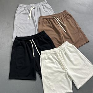 Summer Men's Solid Embroidered Button Mid Waist Breathable Casual Plus Size Fitness Boardshorts - Product Image 3