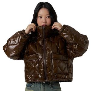 Women's Quilted Puffer <b>Windbreaker</b> Jacket Custom OEM Designs Winter Streetwear Stand Collar Fashion Outerwear Coats for Men - Product Image 2