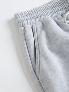 Pantalon de jogging unisexe gris clair en coton, couleur unie, taille à cordon, coupe ample, longueur intégrale, avec poches latérales, pour le printemps - Product Image 4