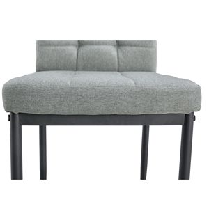 Set elegante sedia da pranzo con Tufted in lino grigio 4 sedie da cucina accentate con gambe in metallo e sedili imbottiti in tessuto - Product Image 5