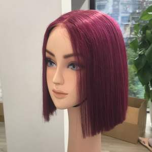 วิกผมแท้ทรงตรงแบบมีโครงคู่สีเบอร์กันดีวิกผม100% - Product Image 2