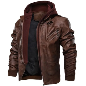 Blouson d'hiver en cuir pour homme de qualité supérieure 2026, col montant, tendance, à vente rapide, avec logo personnalisé, pour hommes, OEM, en promotion - Product Image 4