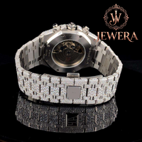 Montre analogique de luxe Mossinate en acier inoxydable avec diamants, mouvement mécanique automatique, haute qualité, élégante et tendance pour hommes et femmes