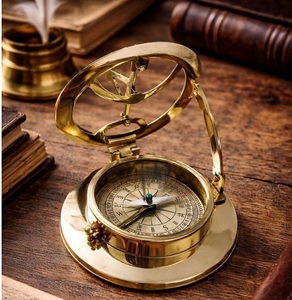 Classic Seafarer Brass Nautical <b>Compass</b> with Leather Pouch <b>Antique</b> Navigation Instrument for Hiking and Camping Trips - Product Image 5