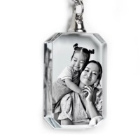 Collier en cristal transparent pour gravure laser 3D, pendentif personnalisable, bijoux sur mesure