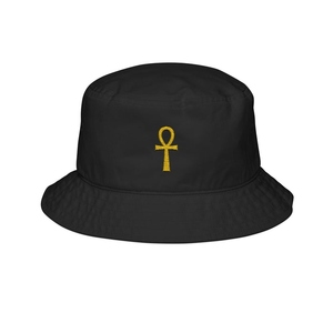 Chapeau Bob Personnalisé Égypte Ancienne, Broderie Croix Ankh Égyptienne, Coton Unisexe, Chapeau de Soleil - Product Image 3