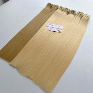 Extensions de cheveux vierges vietnamiens en gros, double trame machine, blond clair, mèches de 30 pouces, cheveux lisses et soyeux - Product Image 6