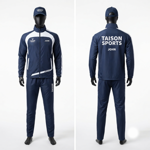Survêtement de badminton haut de gamme en polyester 300g, imperméable, écologique, coupe-vent, avec doublure polaire, uni, bordeaux avec empiècements blancs - Product Image 1