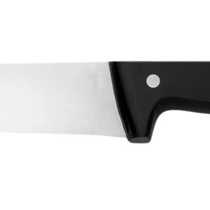 Couteaux de boucher professionnels à manche noir avec lame droite argentée, triple rivet et protège-doigts pour la découpe de viande - Product Image 3