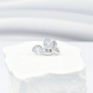 2024 dernières boucles d'oreilles en zircone blanche à la mode Zircon blanc comme matériau en laiton de pierre principale pour la fête - Product Image 5