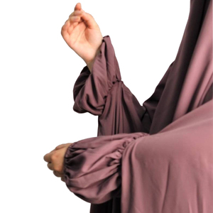 Hooded Solid Color Cotton Anti-Wrinkle Breathable Abaya Long Sleeve Floor Length Loose Fit Modest Dress Women Middle East Style - Product Image 4
