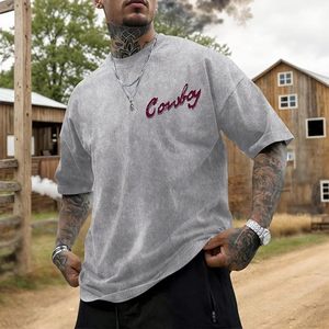 Western Shirts for Men Vintage Rodeo <b>Cowboy</b> Shirt Oversized Graphic Tees Country Concert Acid Wash T-Shirts <b>Tops</b> - Product Image 5