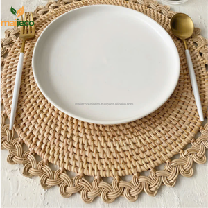 Manteles individuales tejidos de ratán redondos de estilo clásico para mesa de comedor decoración de mesa de Navidad manteles y almohadillas OEM Vietnam - Product Image 4