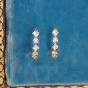 Round Asscher Cut Lab Grown Diamond Solitaire <b>Hoop</b> <b>Earring</b> 1 Ct 14K <b>Solid</b> Gold Latch Back Modern Everyday Luxury Jewelry Huggies - Product Image 5