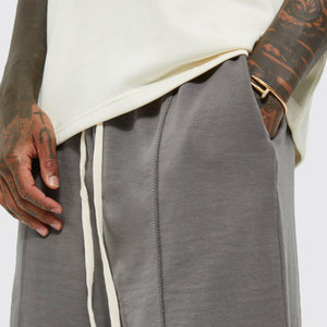High Quality Men's Summer Sweat Shorts Breathable Polyester Cotton Fleece <b>Drawstring</b> Waist Loose Fit Casual Custom DTF Printing - Product Image 2