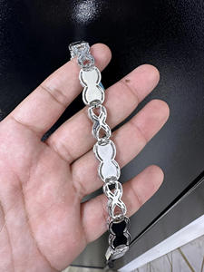 VVS1 Moissanite Diamond Infinity Hologram <b>Charm</b> <b>Bracelet</b> 925 <b>Sterling</b> <b>Silver</b> Hip Hop Style Iced Out Gift Jewelry for Men & Women - Product Image 4