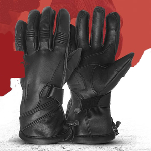 Anti-<b>Slip</b> Windproof <b>Full</b> Finger Motorcycle Racing Gloves with Hook & Loop Closure Shockproof Protective Leather Biker Gloves - Product Image 6