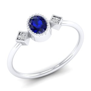 Bague REYES scintillante en argent sterling 925 avec moissanite certifiée GRA, saphir bleu taille ovale, style hip-hop, bijoux fins en gros - Product Image 2