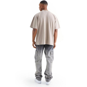 T-shirt pour homme 100% coton anti-plis col rond surpiqûres contrastées coupe ajustée personnalisable style urbain respirant manches courtes - Product Image 2