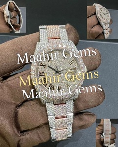 Montre de luxe pour homme en acier inoxydable, résistante à l'eau 10 bars, avec cadran en diamant moissanite VVS1, écologique, directement de l'usine - Product Image 4