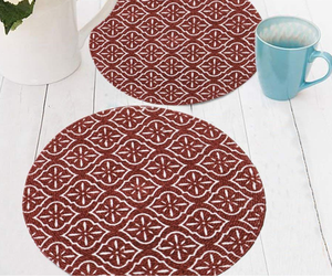 Juego de 6 manteles individuales de mesa redondos ecológicos de 15 pulgadas, manteles individuales trenzados de algodón estampados - Product Image 5