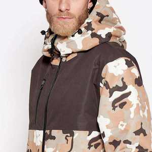 Men's Camo Print Snowboard Jumpsuit Hooded Waterproof One Piece <b>Ski</b> Suit Synthetic Insulation Outdoor Wear - Product Image 5