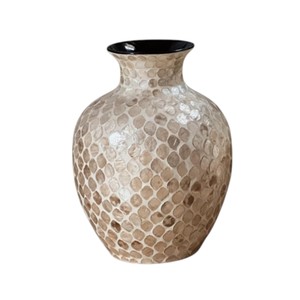 Handmade Mother of Pearl Shell Inlay <b>Decorative</b> <b>Vase</b> for Luxury Living Room Console Table and Home Interior Decoration - Product Image 5