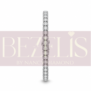 Bracelet tennis en diamant de laboratoire taille ronde immaculée en or blanc 14 carats, certifié, édition collection de joaillerie fine durable - Product Image 4