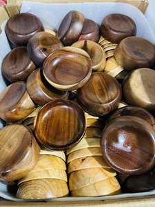Tazón de Madera Natural Hecho a Mano, Vajilla de Madera Vietnamita para Frutas, Ensaladas, Aperitivos, Postres, Comida en Casa y Catering - Product Image 1