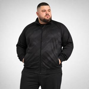 Men Plus Size Track <b>Jacket</b> Stand Collar Zipper Casual Wear <b>Jacket</b> Men Winter Regular Fit Polyester Track <b>Jacket</b> - Product Image 5