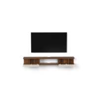 Unit Hiburan TV Modern Darien & Kabinet Hingga 55 inci Warna Maple Brown & Frosty dengan Rak Penyimpanan