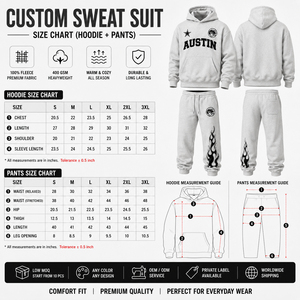 Custom Sweat Suit <b>Men</b> Hooded Tracksuit 400GSM Fleece Full Sleeve Streetwear Joggers Set Comfort Fit Autumn <b>Wear</b> - Product Image 6