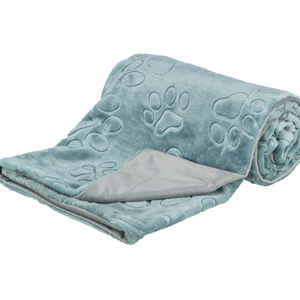 Manta y Cobija para Mascotas Barry de Felpa Suave, 100 x 75 cm, Azul/Gris - Product Image 1