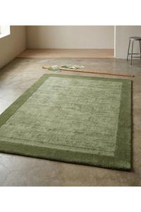 Exportateur en gros de tapis rectangulaires verts unis à poils ras en coton biologique pour chambre à coucher avec envers antidérapant en caoutchouc - Product Image 6