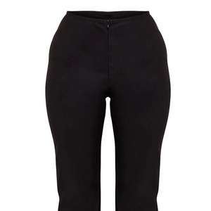 Pantalones de Pierna Ancha de Cintura Alta a la Moda para Mujer, Pantalones Largos Negros con Cierre de Cremallera, Color Sólido, Estilo Otoñal, Pantalones de Piel Sintética para Mujer - Product Image 5