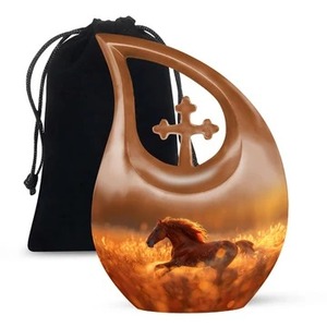 Urne funéraire pour adultes en forme de larme verte, pour cendres humaines, urne décorative en forme de larme avec sac en velours gratuit - Product Image 4